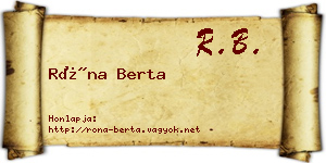 Róna Berta névjegykártya